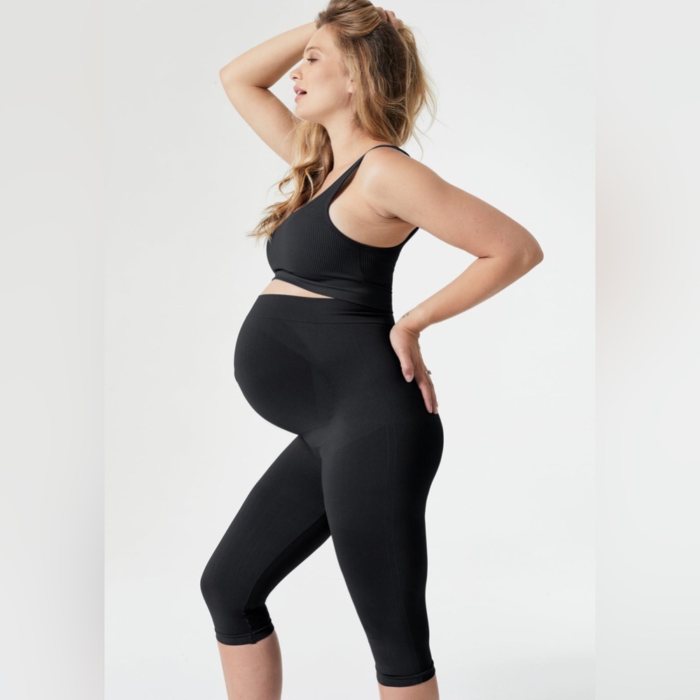 BLANQI Maternity Belly Support Crop Leggings - Black / Medium